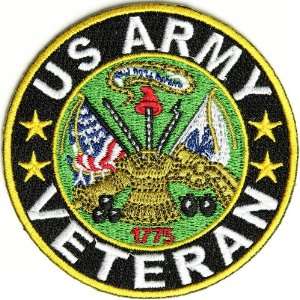 Veteran US Army Patch  Embroidered Iron on or Sew, 3x3 inch, small 