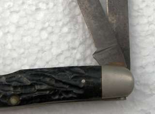 Vintage Robeson Shur Edge Black Bone 3 Blade Knife # 633594 Older One 