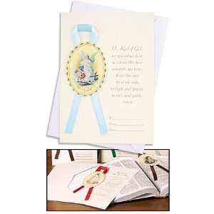 Guardian Angel Boy Greeting Card, Bookmark and Envelope with Holy 