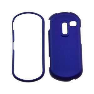 Rubber Coated Plastic Phone Cover Case Dark Blue For Samsung Restore 