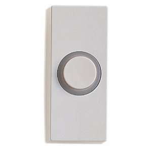   Wired Surface Mount Illuminated Push Button Door Chime, White Finish