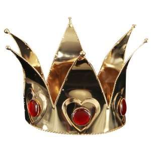   By Elope Mini Queen of Hearts Gold Adult Crown / Red/Gold   One Size