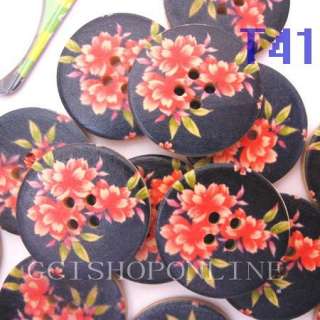 30 500pcs Pattern Wood Buttons 30mm Craft Sewing m2  