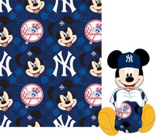 Disney MLB Yankees Mickey Mouse Shaped Pillow with Fleece Throw 