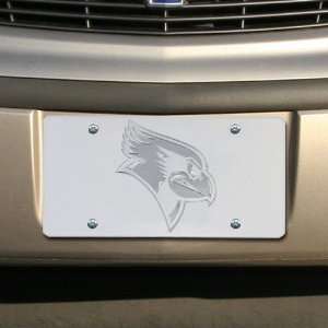  NCAA Illinois State Redbirds Satin Mirrored Team Logo License Plate 