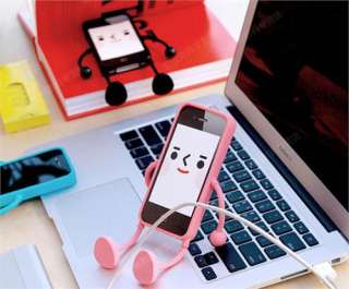 New For Appitoz Cute 3D Silicone Robot Stand Case Cover for iPhone 4 