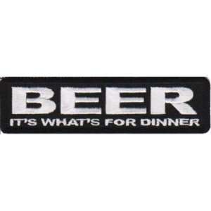  Beer Its Whats For Dinner FUN Biker Vest Funny Patch 
