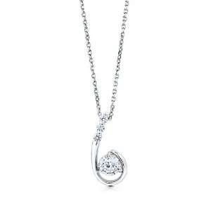  Sterling Silver 925 Cubic Zirconia CZ Floating Stone Necklace Jewelry