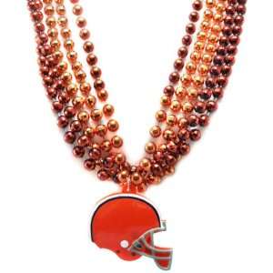  NFL Cleveland Browns Team Medallion and Mardi Gras Bead 