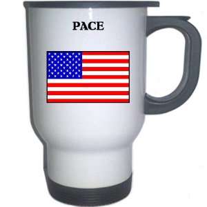  US Flag   Pace, Florida (FL) White Stainless Steel Mug 