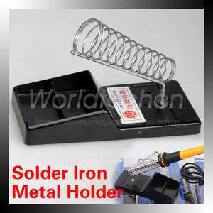 New Black Soldering Solder Iron Metal Rectangle Stand Station Bakelite 