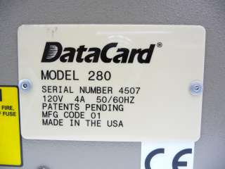DATACARD 280 ELECTRONIC ID CREDIT CARD BADGE EMBOSSER PRINTER 