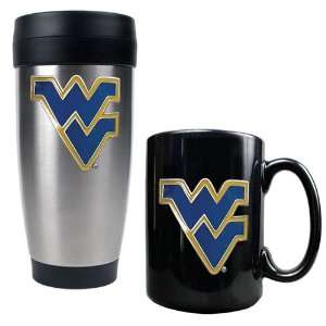 West Virginia Mountaineers NCAA Stainless Travel Mug And Ceramic Mug 