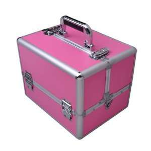  Aluminum Large Pro Train Cosmetic Makeup Case Pink Beauty