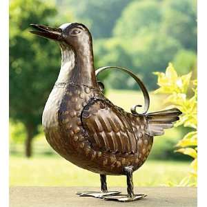  Handcrafted Hammered Metal Duck Watering Can In A Rich 