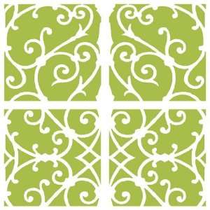 Green Damask Wall Decals Appliques