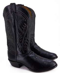   Label Tony Lama 6238 Black Solid Leather COWBOY BOOTS Sz 13 D  