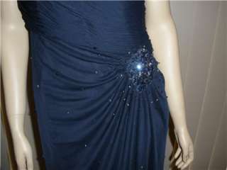   Size 18/20 Mother of the Bride Formal Dress Beading Ruched BLUE  