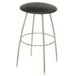Robert 34 Tall Backless Bar Stool in Brushed Steel Seat Type Fabric 