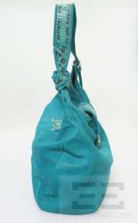 Jimmy Choo Turquoise Embossed Leather & Python Trim Rahmyn Bag 2010, $ 