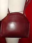 Bottega Venetta Burgundy Leather Flap Satchel Bag Handb
