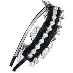  Crystal Pearl Flower Black Lace 0.25 Lolita Style 