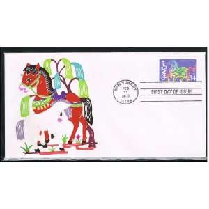   Horse First Day Cover Cachet by Handmade Paper Cut