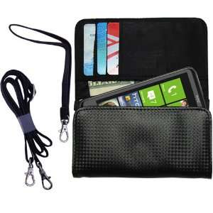  Black Purse Hand Bag Case for the HTC HTC 7 Surround with 