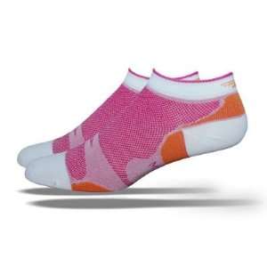 DeFeet Womens Levitator Lite Lo Pink/Pumpkin Cycling/Running Socks 