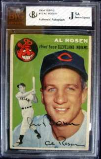 Al Rosen 1954 Topps Signed #15 Auto JSA Cleveland Indians Leaf Ink 