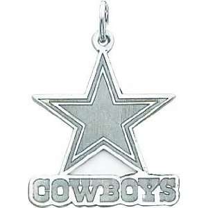 14K White Gold NFL Dallas Cowboys Star Logo Charm  Sports 