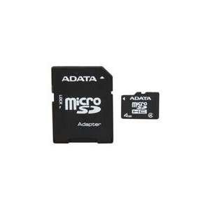  ADATA Speedy 4GB Micro SDHC Flash Card w/ SD Adapter 