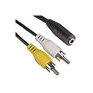 6ft Black Audio Extension Cable 3.5mm Stereo Female to RCA Stereo Male 
