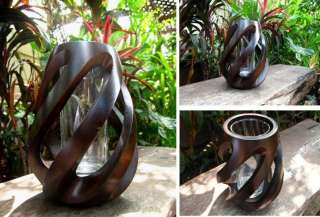 Handmade Modern Mango Wood Vase Home Decor / Garden Decor Gift From 