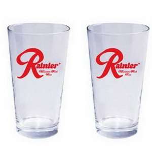 Officially Licensed Rainier Beer Pint Glass Set  Kitchen 