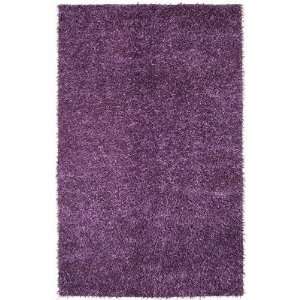   1009 Hand Woven Polyester Plum Shag Rug Size 6 Round