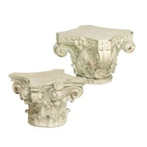  Ivory Roman Style Display Pedestals 9.5   10.5