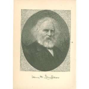    1883 Print Poet Henry Wadsworth Longfellow 