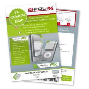  2 x atFoliX FX Mirror Stylish screen protector for Mio C325 