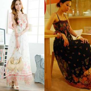   Chiffon Ladies Floral Cocktail Strappy Maxi Evening A Line Sexy Dress