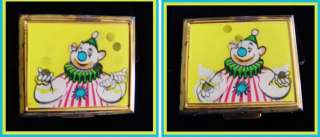Vtg CIRCUS CLOWN Moving LENTICULAR Picture Loose Powder Compact 1960s 