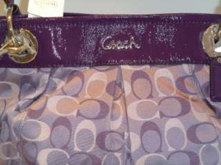 COACH Ashley 3 Color Signature Hippie Bag 18453 Violet GORGEOUS NEW 