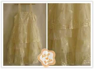   Tulle Veil Flower Girls Wedding Birthday Pageant Dress 4T 5T 6T  