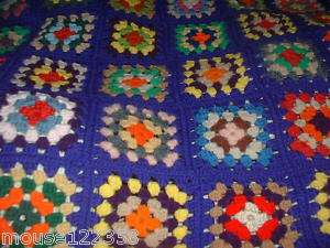 Handmade Crochet Afghan Throw Blanket granny square  