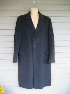 Lovely Mens Charcoal Gray 50% Cashmere 30% Wool Winter Over Coat 42 L 