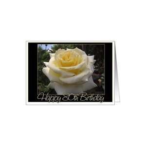  Happy 80th Birthday  Yellow Rose Photo Card Toys & Games