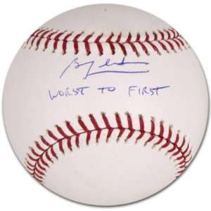   Baseball with Worst To First Inscription
