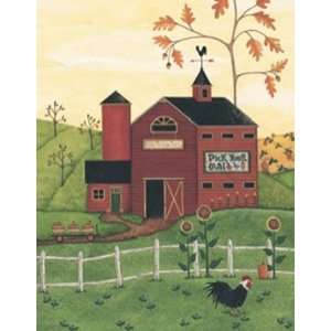  Farm Scene With Barn Triptych Poster Print