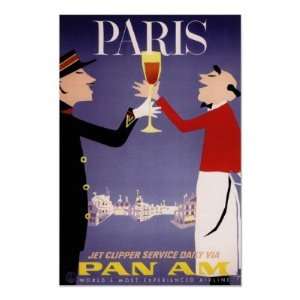 Vintage Travel Poster, Paris 