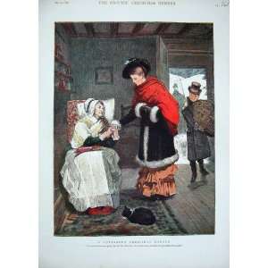   1877 Colour Print Cottagers Christmas Hamper Boscobel